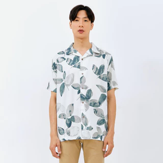 M231 Kemeja Pria Printing Hawaii Pendek Hijau New Terrain 3179B
