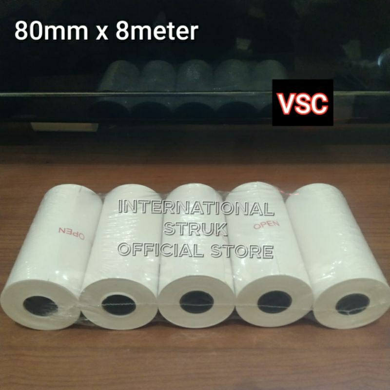 Jual VSC LABEL STIKER THERMAL 80MM PANJANG 8METER PRINTER 80MM PREMIUM ...