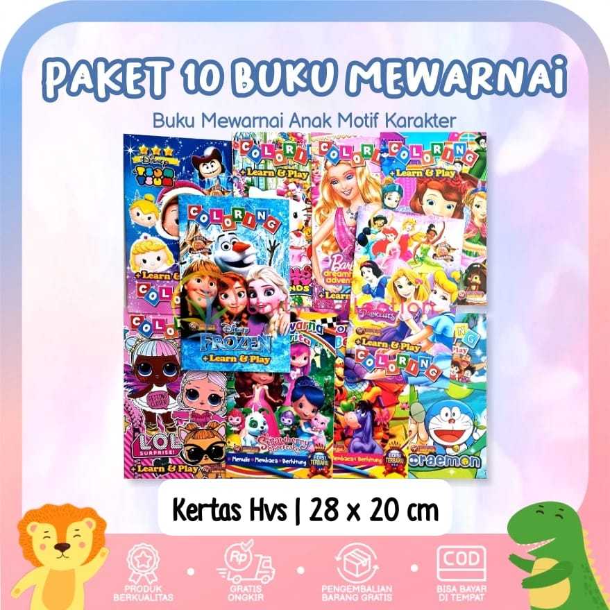 Jual PAKET ISI 10 BUKU MEWARNAI JUMBO / BUKU MEWARNAI | Shopee Indonesia