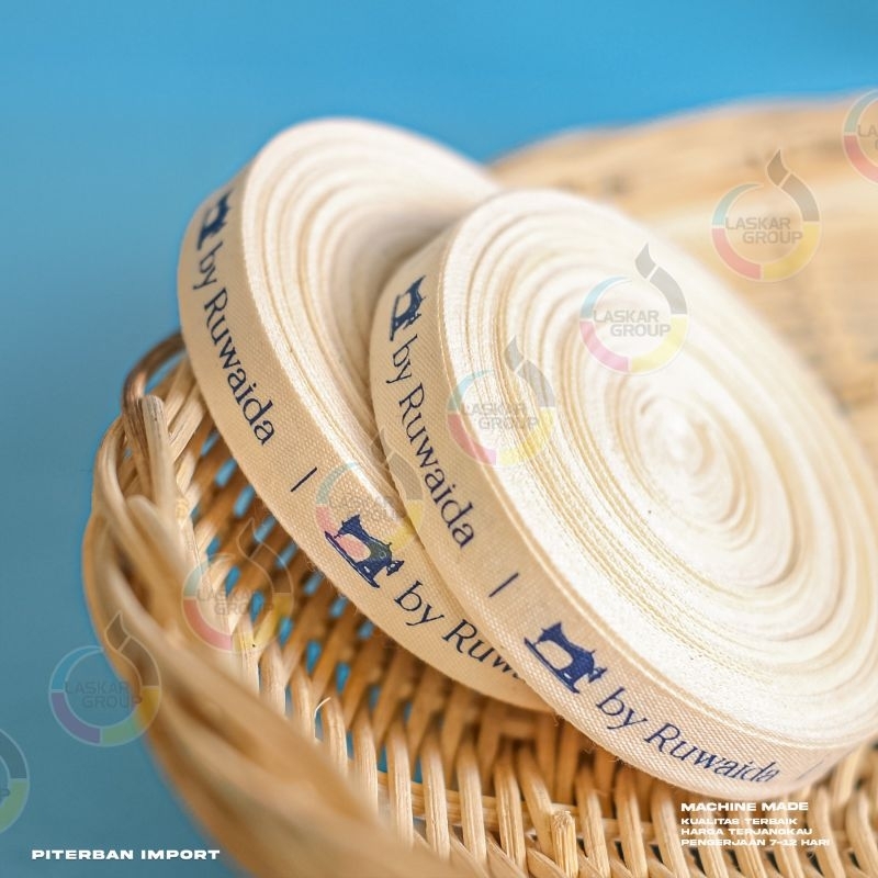 Jual label katun label katun custom label katun rol label hijab kain ...