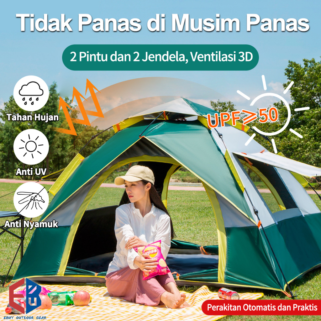 Jual Ebuy Tenda Camping Tenda Gunung 2 3 Orang Tenda Lipat Portable Tenda Otomatis Outdoor 8359