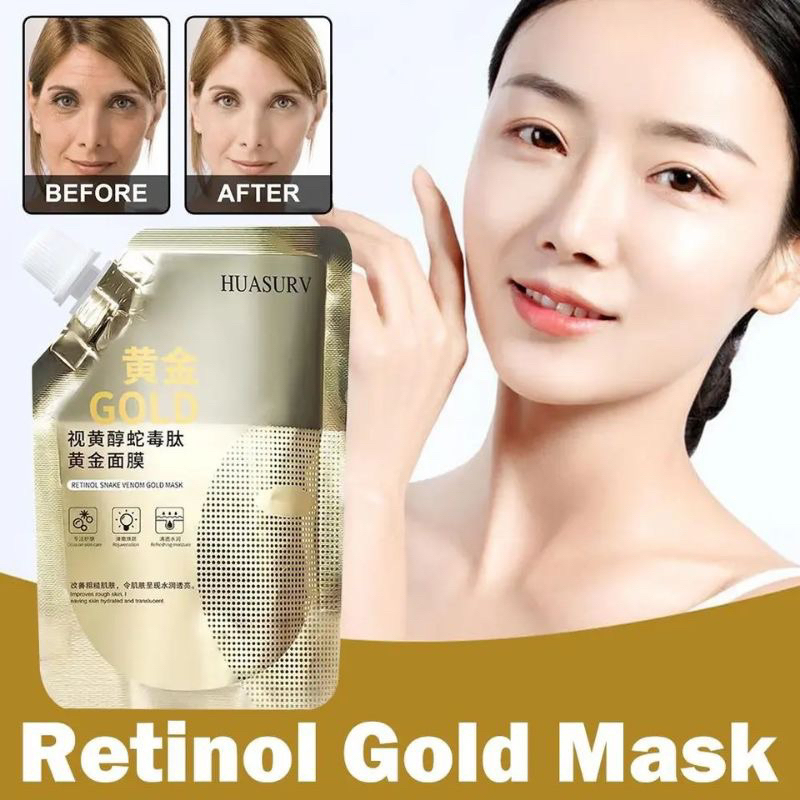 Jual HUNMUI / HUASURV Retinol Snake Venom Gold Mask Masker Emas ...