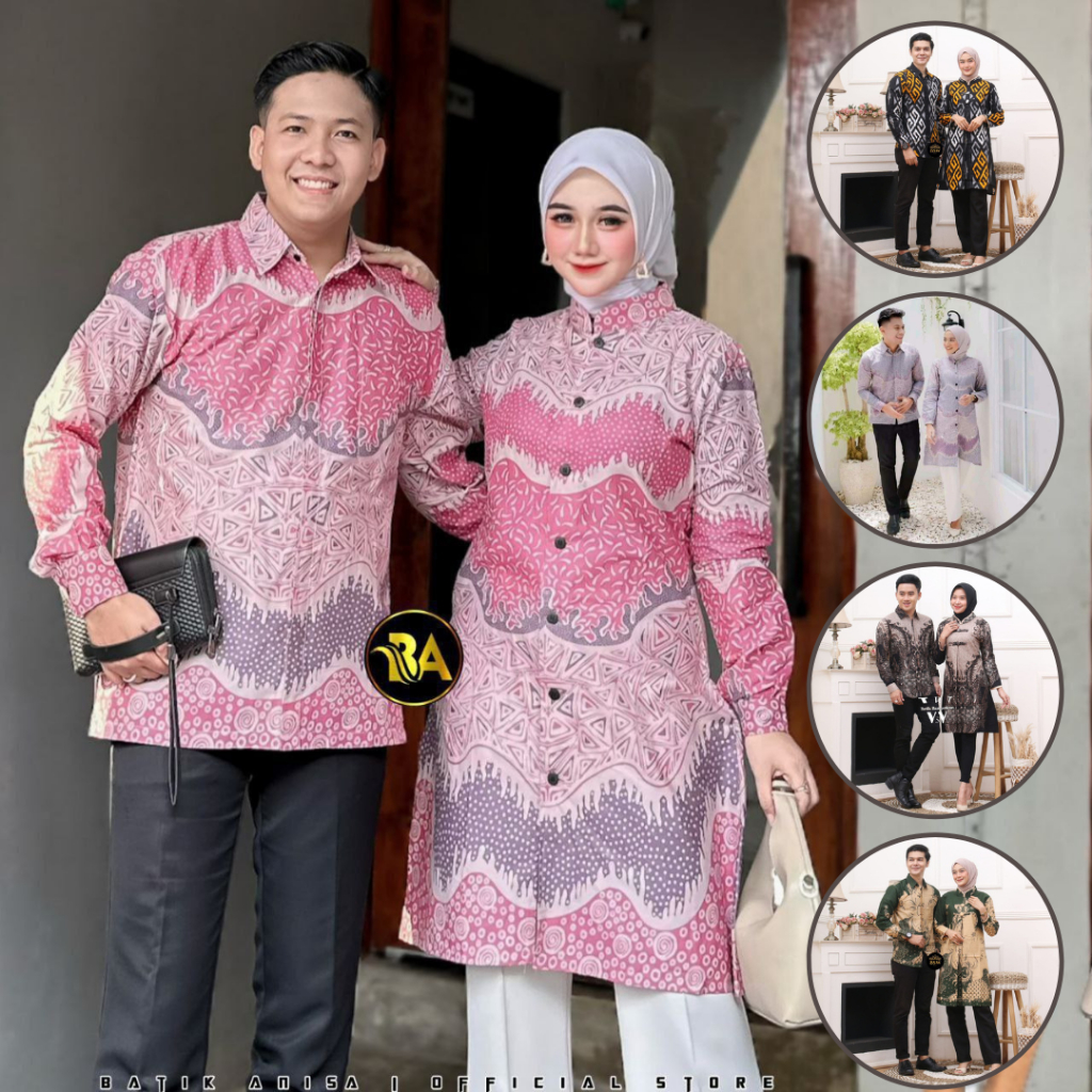 Jual Batik Couple Batiksugihwaras Baju Batik Couple Tunik Saku Samping Kemeja Lengan Panjang