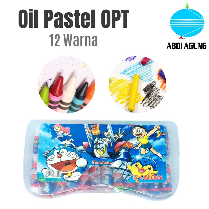 Jual Crayon Oil Pastel 12 Warna OPT non toxic Shopee Indonesia