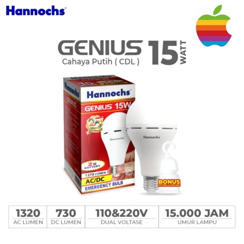 Jual Led Hannochs GENIUS 6w 8w 10w 12w 15w Lampu Emergency Hannochs