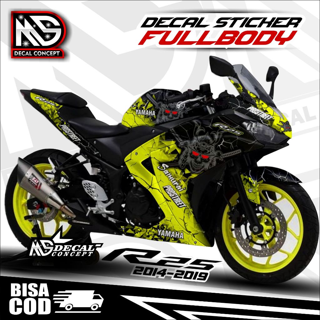 Jual BISA COD Decal Stiker R25 Full Body Decal Yamaha R25 Samurai ...