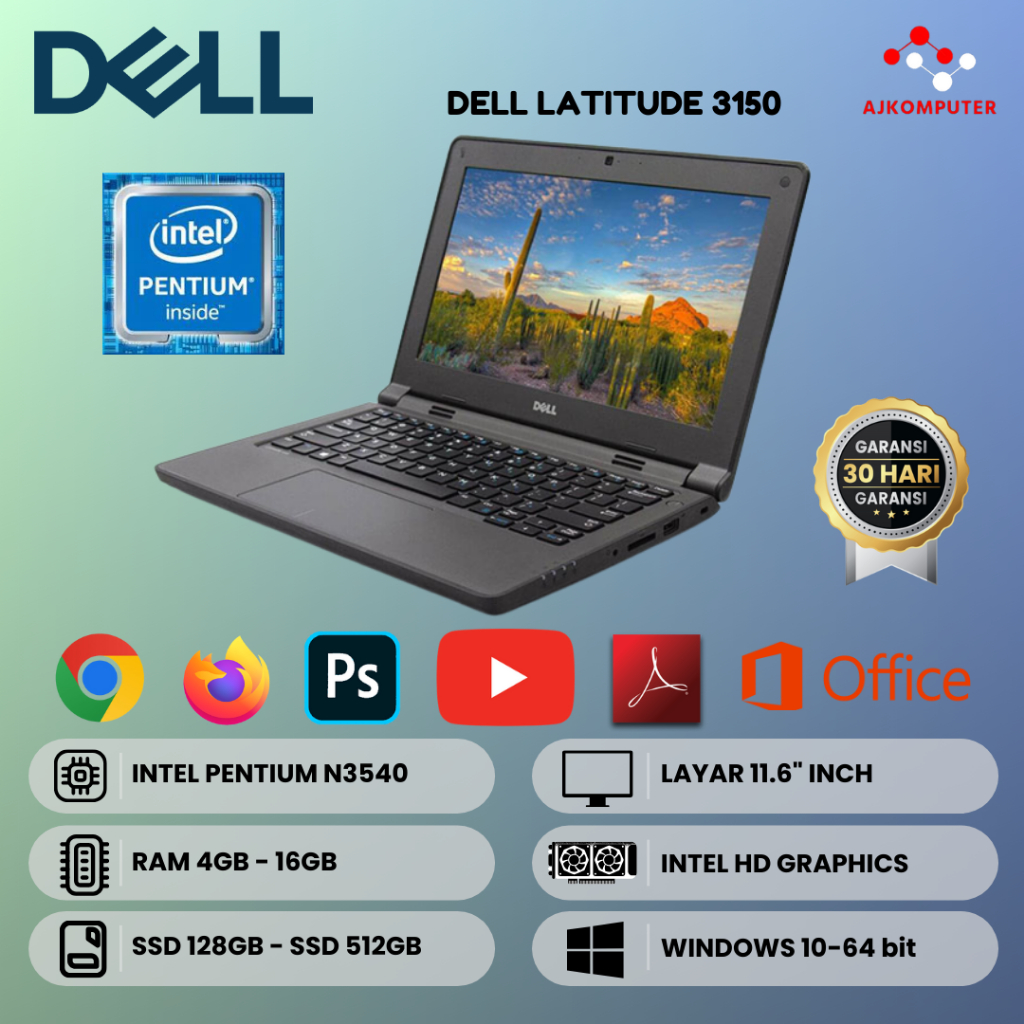 Jual Dell Latitude 3150 Intel Pentium N3540 Murah Bergaransi Shopee Indonesia 5969