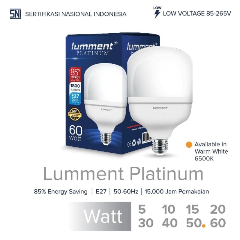 Jual Lumment Lampu Led Platinum W Bohlam E Kapsul Jumbo Watt