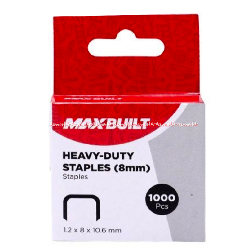 Jual Maxbuilt Heavy Duty Nail Staples 8mm 10mm Refill Isi Ulang Steple ...