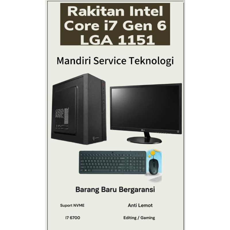 Jual Rakitan PC / Komputer Intel Core i7 Gen 6 LGA 1151 DDR4 NVME Siap ...