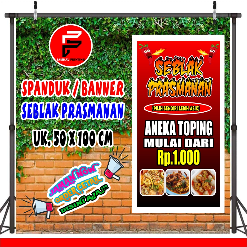 Jual Banner Seblak Prasmanan/ Spanduk Seblak / Banner Kustom Ukuran 50