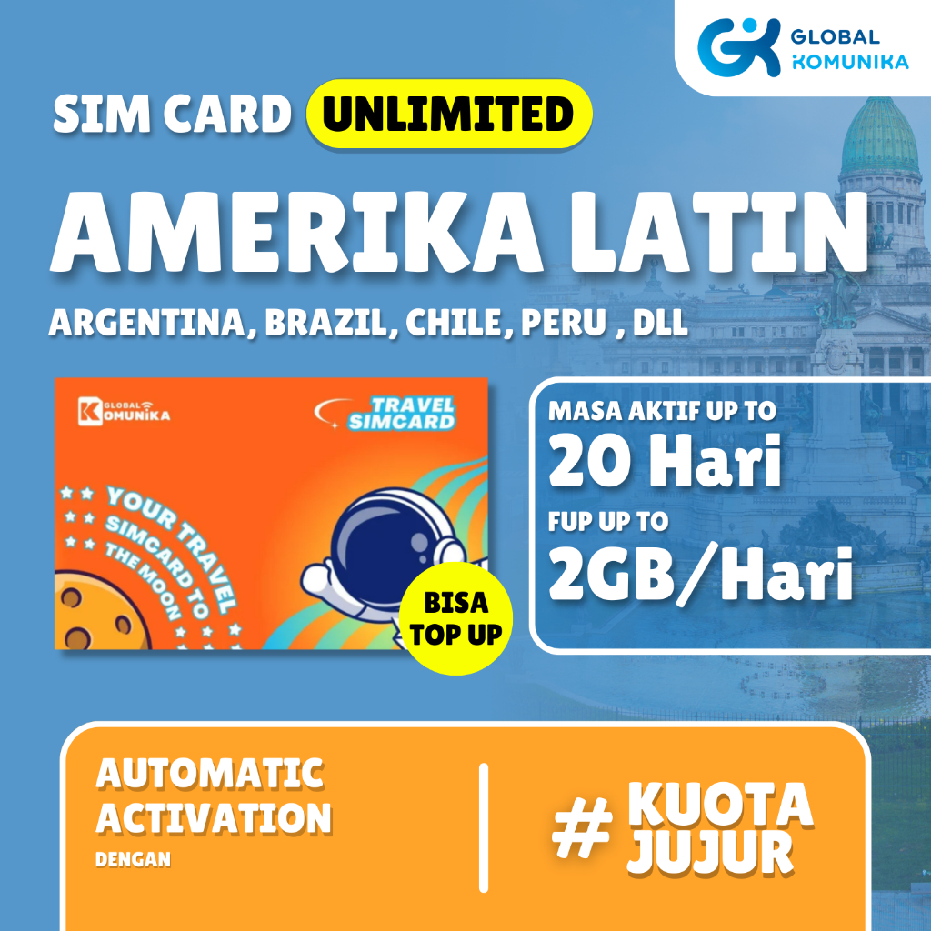 Jual Sim Card Amerika Latin Unlimited Simcard South America Selatan Global Komunika Shopee