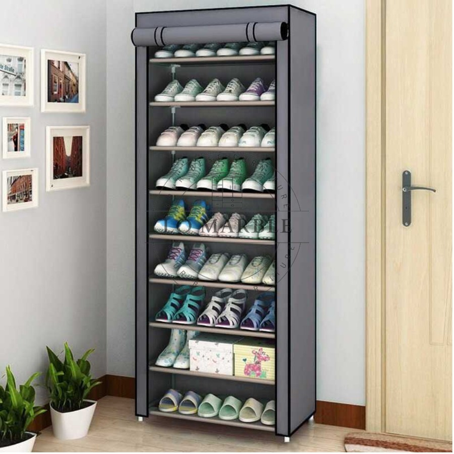 Jual Rak Sepatu Kain 10 Susun Lemari Serbaguna Portable Susun Shoes ...