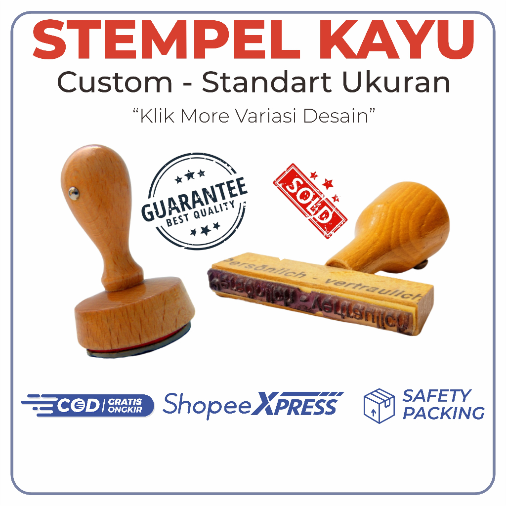 Jual Cetak Stempel Kayu Free Desain Standart Ukuran Shopee Indonesia