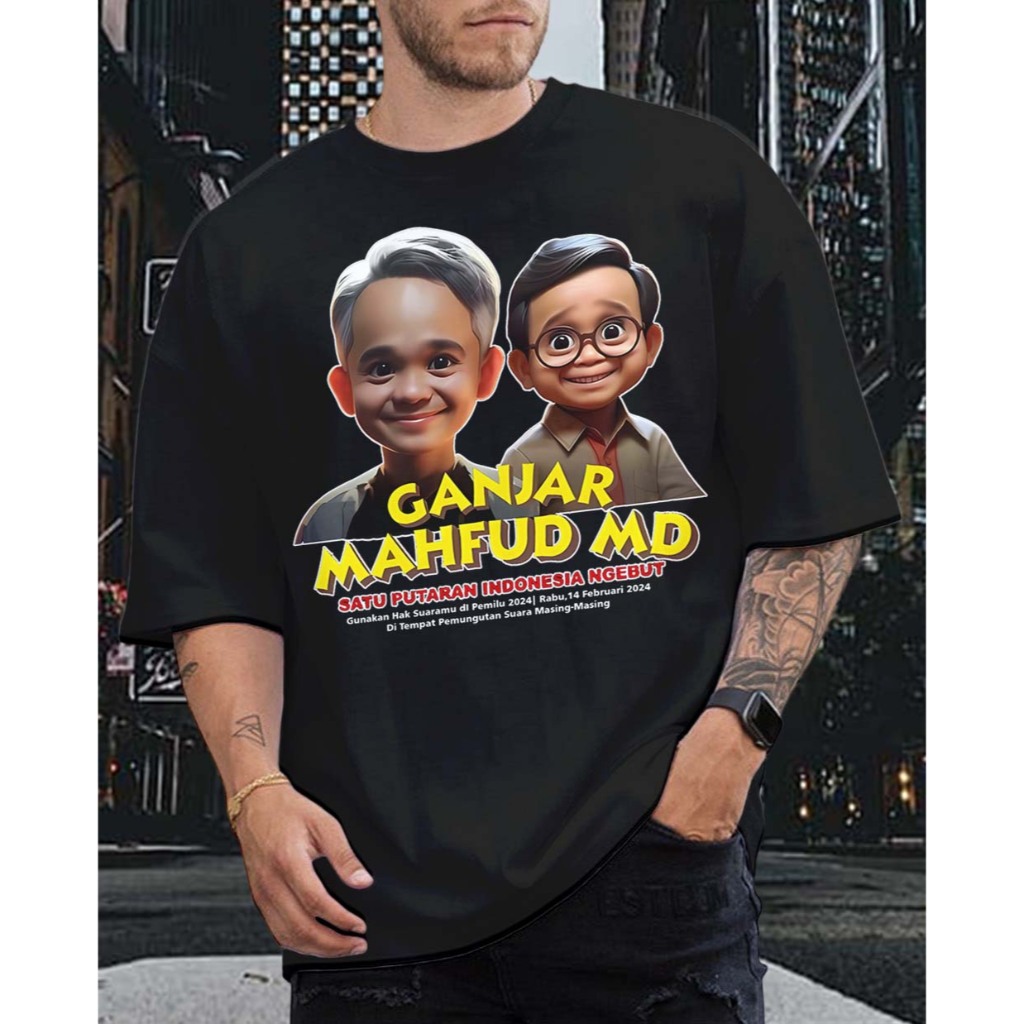 Jual Dtf Ganjar Mahfud Gemoy Viral Tshirt Baju Kaos Pemilu