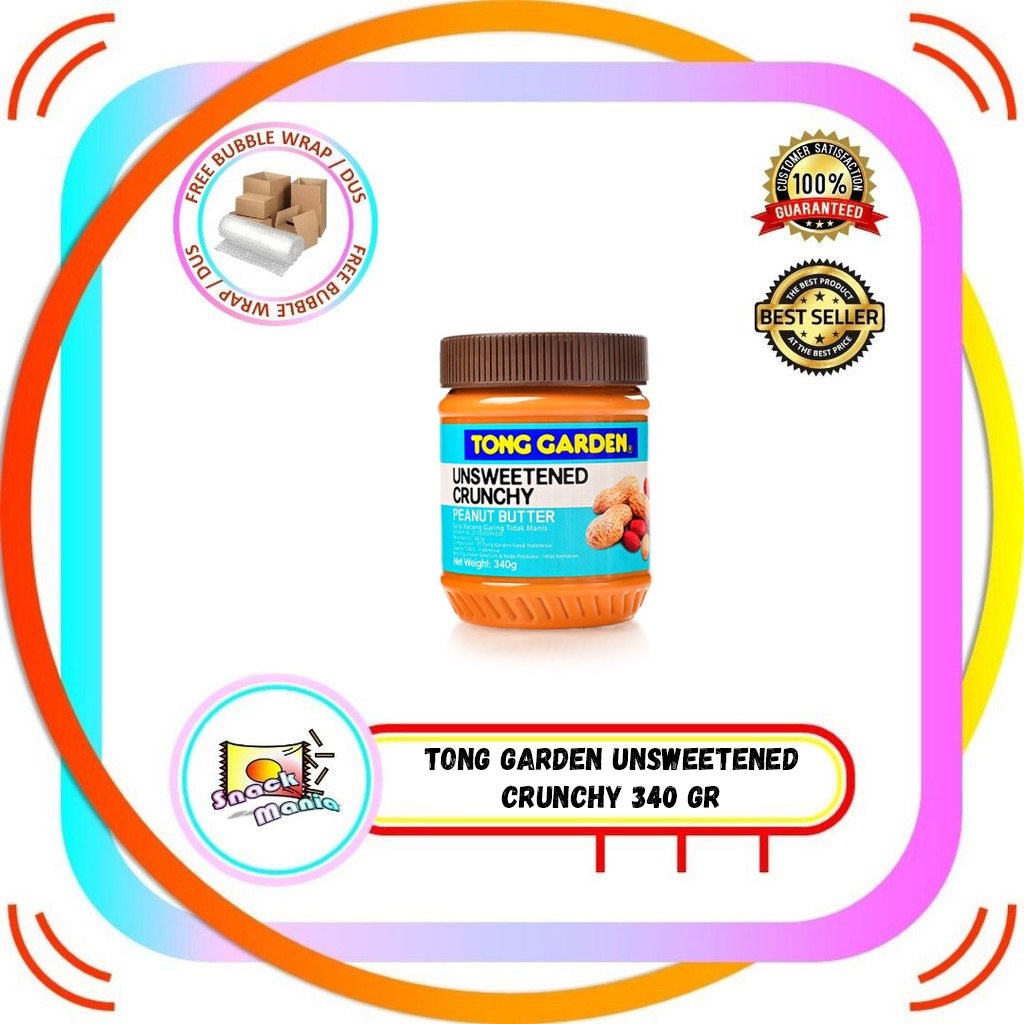 Jual Tong Garden Unsweetened Crunchy Peanut Butter 340 gr Selai Kacang