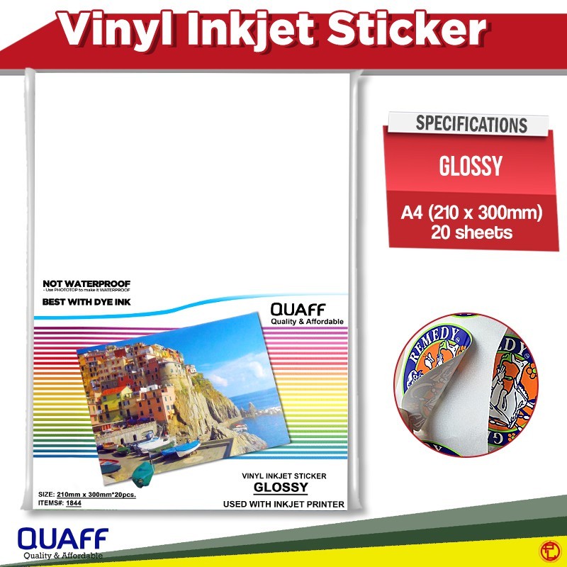 Jual Kertas Sticker Vinyl Inkjet Anti Air Lembar Pack Ukuran A