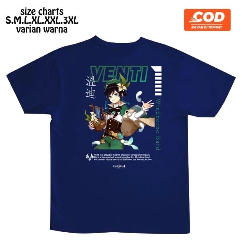 Jual kaos windborne bard venti genshin impact Shopee Indonesia