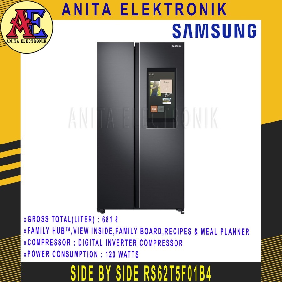 Jual Kulkas SAMSUNG Side by Side RS62T5F01B4/SE Family Hub dan SpaceMax Technology 681L Shopee