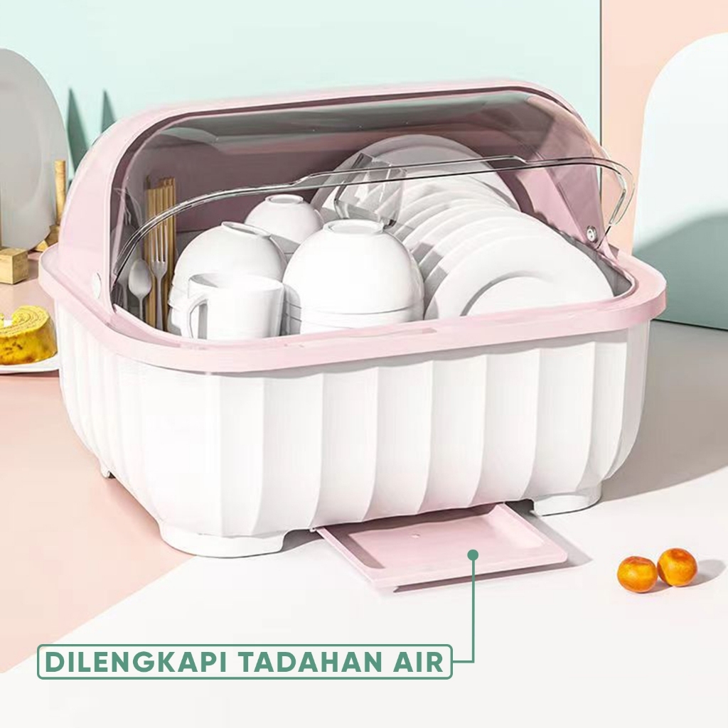 Jual GoGoBuy Rak Piring Plastik Tertutup / C47 Tempat Penyimpanan Alat