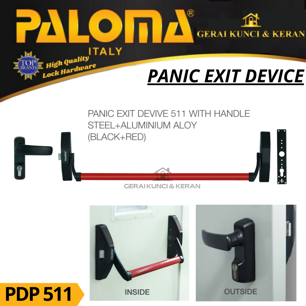 Jual PANIC EXIT DEVICE PALOMA PDP 511 HANDLE PINTU DARURAT PANIC DOOR ...