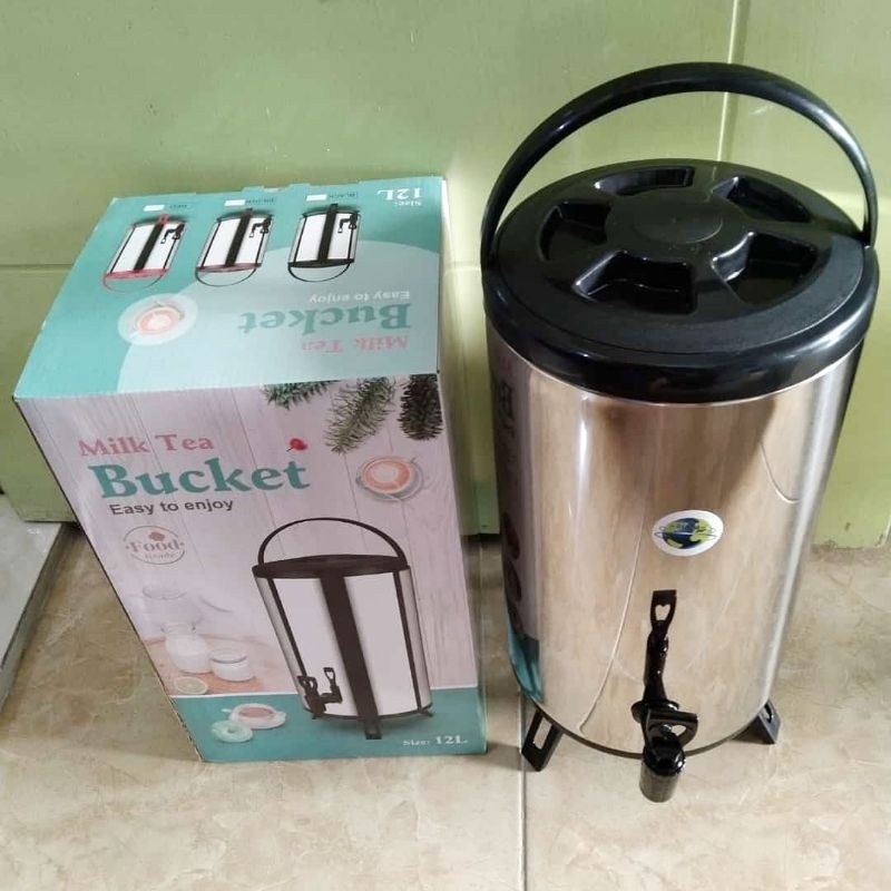 Jual Water Jug Drink Jar Milk Tea Bucket Stainless Steel 12l Polos Shopee Indonesia 1352