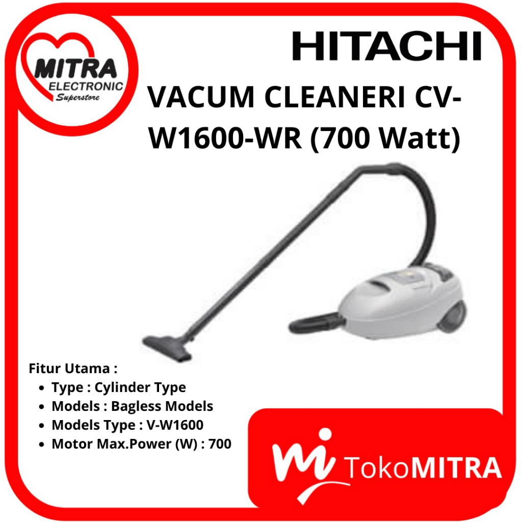 Jual VACUM CLEANER HITACHI CV-W1600-WR (700 Watt) | Shopee Indonesia