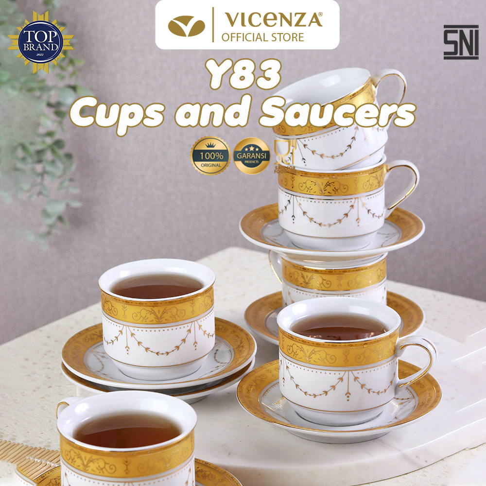 Jual Vicenza Tea Set Cangkir Dan Lepek 6 Pasang Y83 Shopee Indonesia 4439