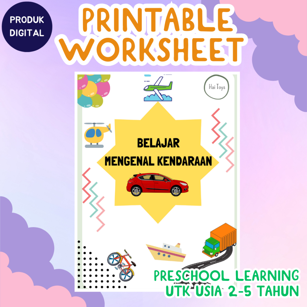 Jual PRINTABLE WORKSHEET ACTIVITY LEMBAR BELAJAR AKTIVITAS ANAK USIA 2 ...