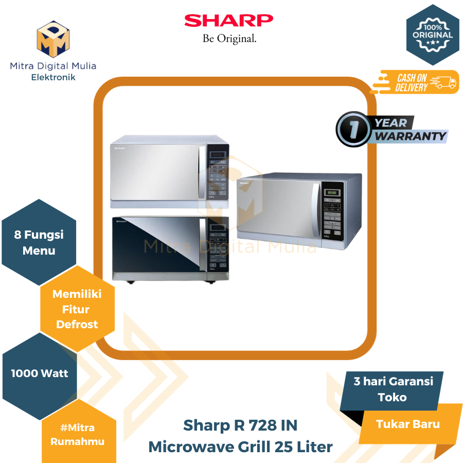 Jual Sharp R 728 IN Microwave 25L Grill 1000W | Shopee Indonesia