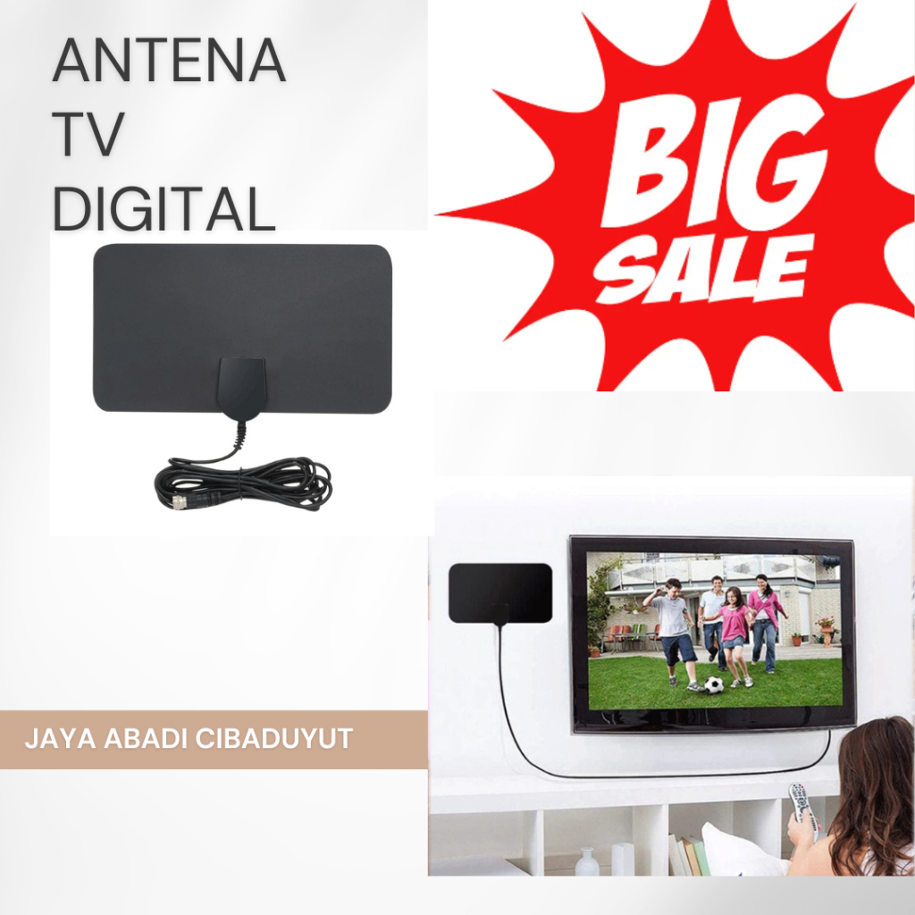 Jual Antena TV Digital Indoor Outdoor 25dB DVB-T2 4K HD Kualitas Tinggi ...