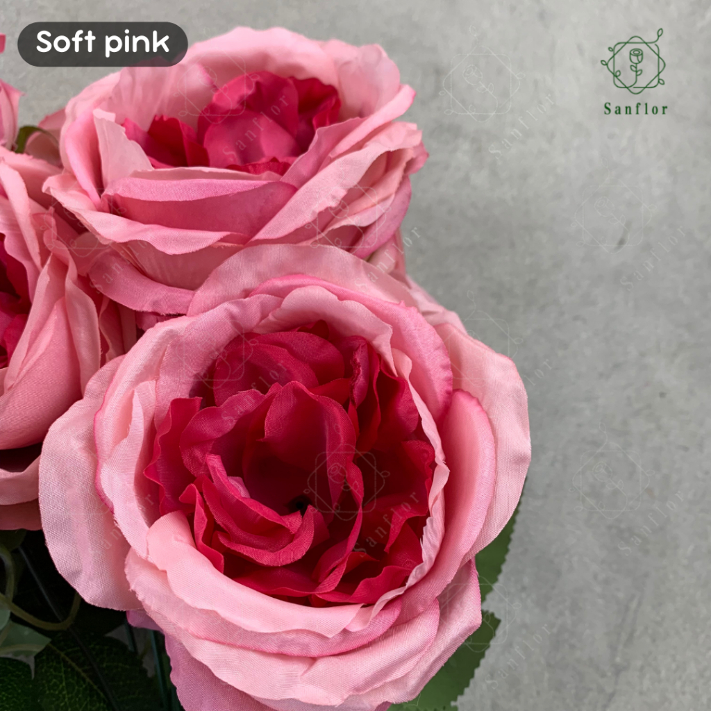Jual AUSTIN ROSE K9/ BUNGA MAWAR ARTIFICIAL 9 CABANG/ TANAMAN HIAS ...