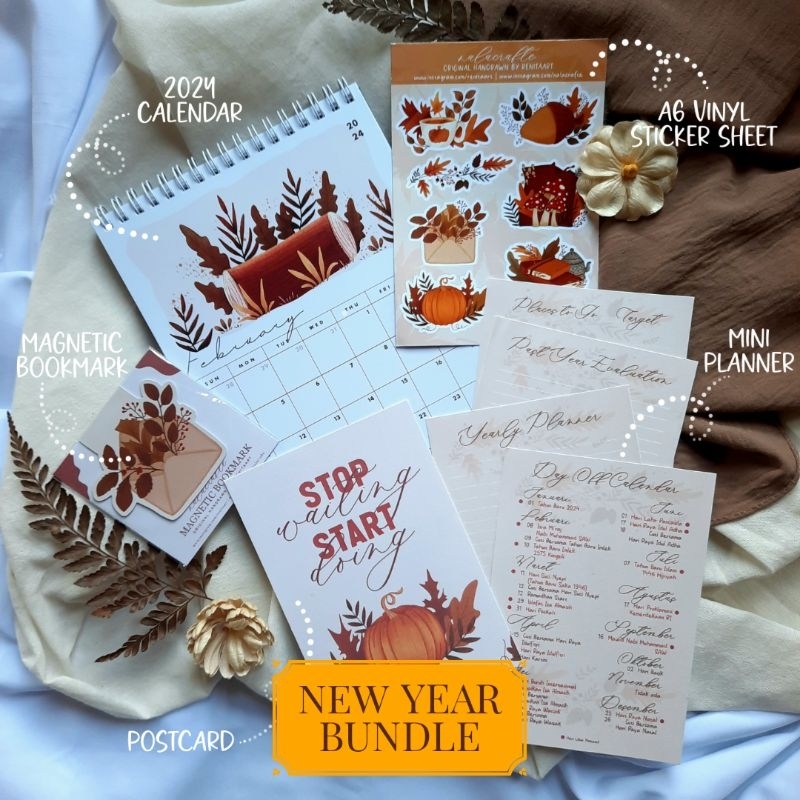 Jual New Year Bundle Calendar / A6 Kalender Duduk 2024 premium / A6 ...