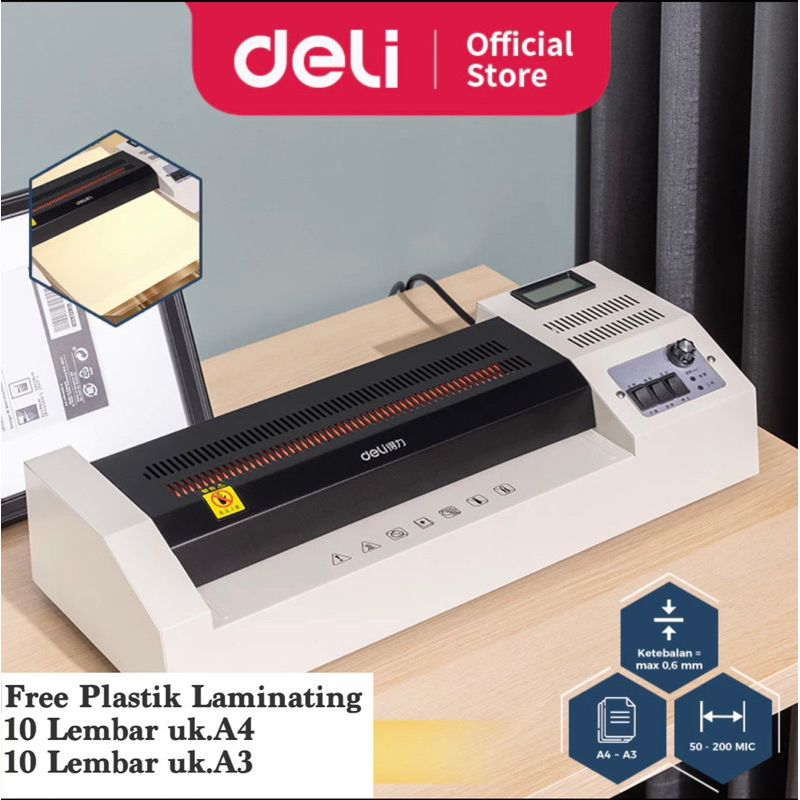 Jual Deli Alat Mesin Laminating Laminator A3 A4 F4 Free Plastik