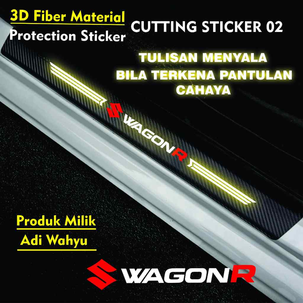 Jual sticker sill plate carbon 3d mobil wagon R sticker karbon 3d ...