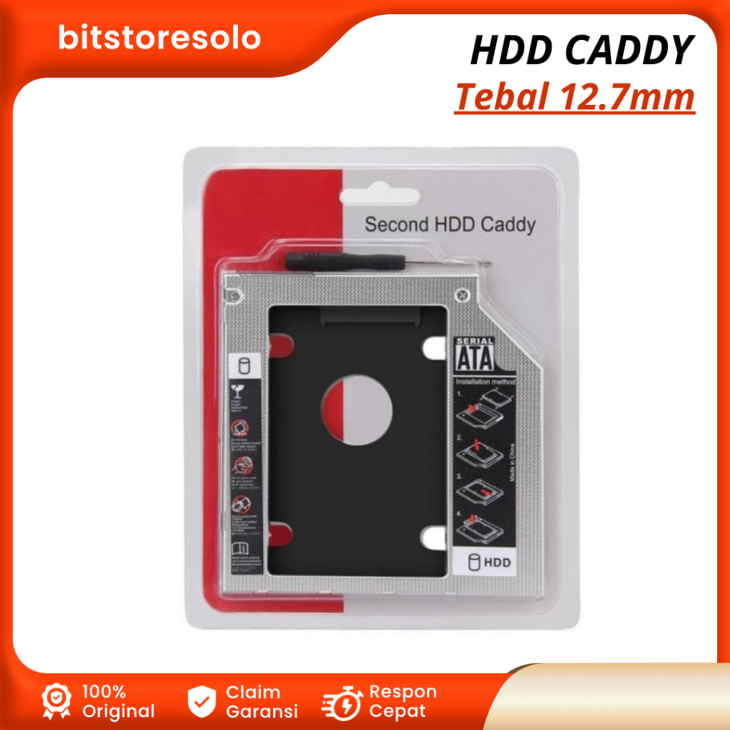 Jual Caddy Second HDD Caddy Tebal 12.7mm Sata 2.5 inchi Shopee Indonesia