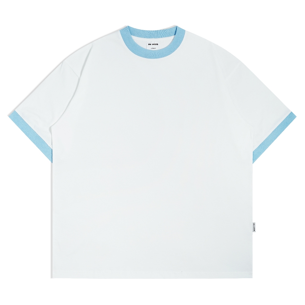 Jual IN HOS - Ringer Tee Basic 20s - Kaos Ringer Biru Mudan dan Putih ...