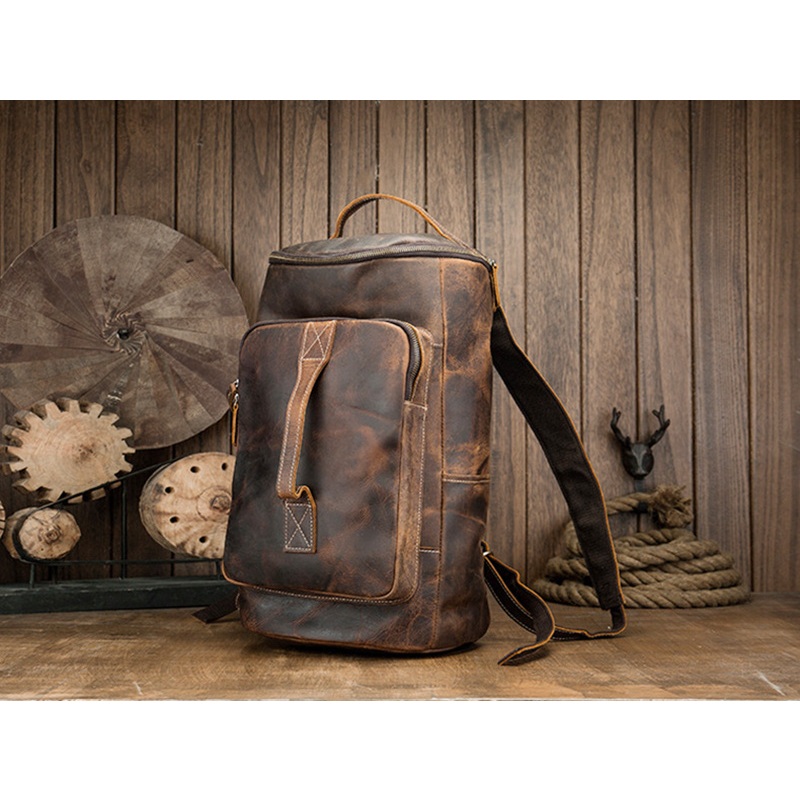 Jual Tas Ransel Pria Retro Kapasitas Besar Kulit Asli Garut Crazy Horse ...