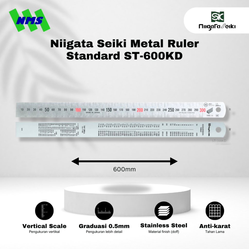 Jual Niigata Seiki Metal Ruler ST-600KD | Shopee Indonesia
