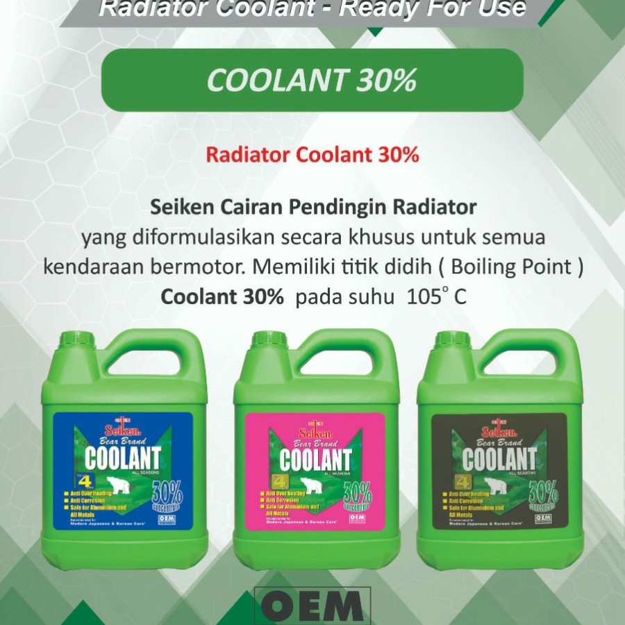 Jual Air Radiator Coolant SEIKEN Terbaik MERAH. HIJAU dan BIRU Kemasan ...