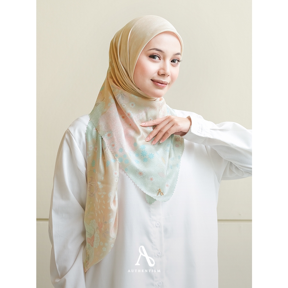 AUTHENTISM ID Andelys Series Kerudung Segi Empat Motif Sheen Voal Lasercut Premium