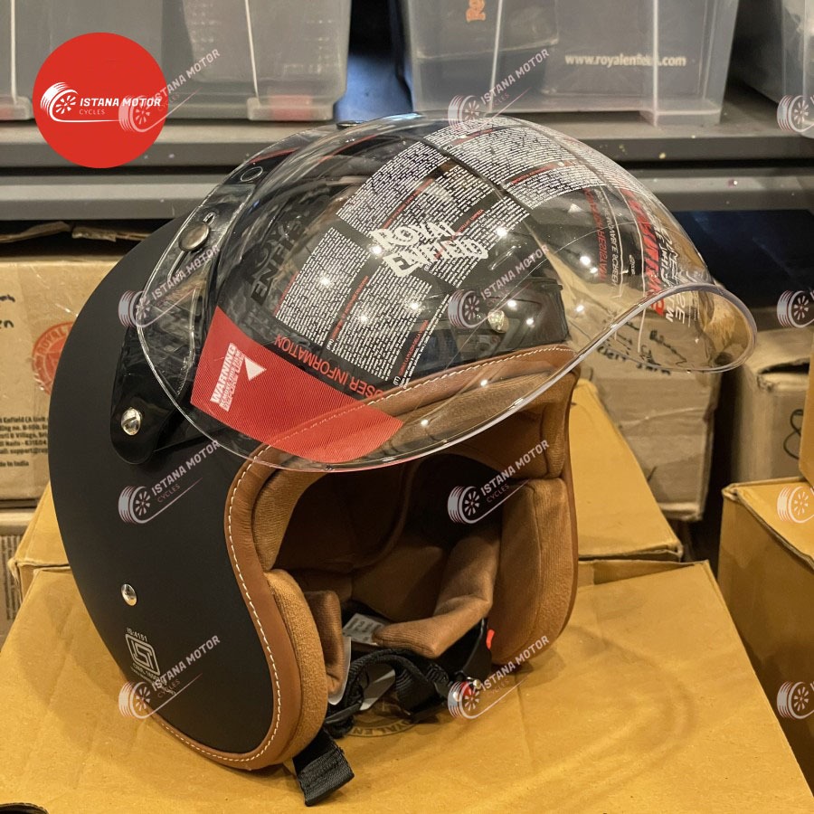 Jual Helm Bobber Matte Black Dof Bubble Visor Model Royal Enfield