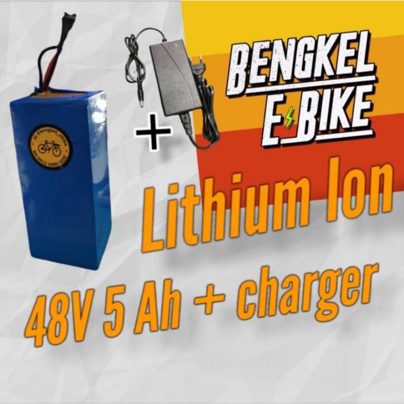 Jual Battery Sepeda Listrik Ebike 48V 5Ah Baterai Lithium+ Charger ...