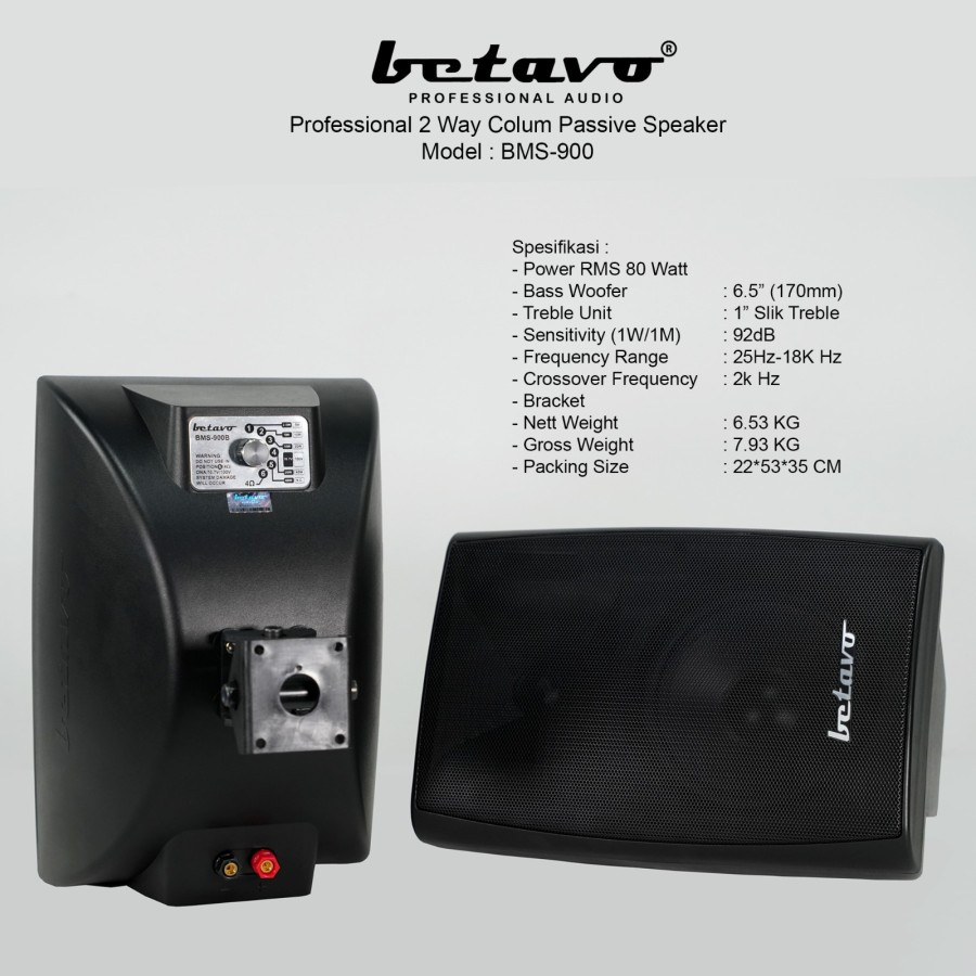 Jual Betavo Audio Speaker Passive BMS 900 Professional 2 Way Colum Original Betavo Shopee