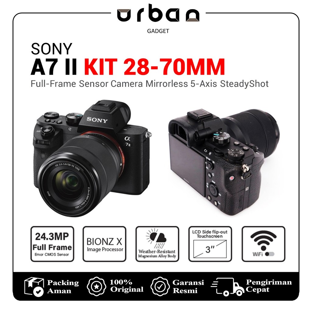 Jual Sony A7 II Kit 2870mm FullFrame Mirrorless Camera A7II Kit