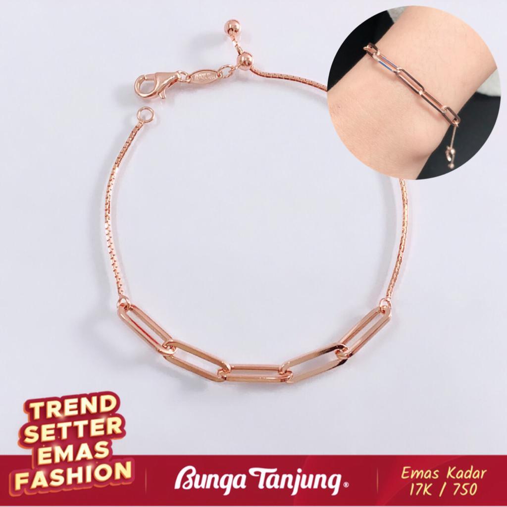 Jual GELANG SERUT PAPERCLIP EMAS 17K BUNGA TANJUNG GOLD Shopee