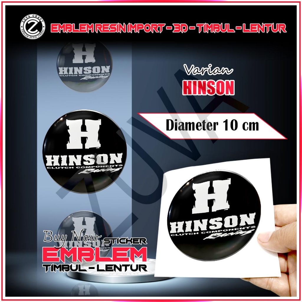 Jual STIKER MOTOR HINSON 3D TIMBUL LENTUR EMBLEM LOGO HINSON | Shopee ...