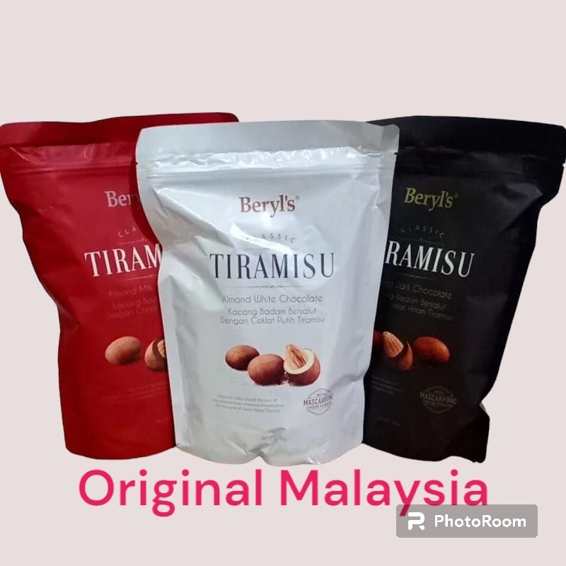 Jual Beryls Classic Tiramisu Chocolate Almond Pouch 300gr Beryls Coklat Shopee Indonesia 1799