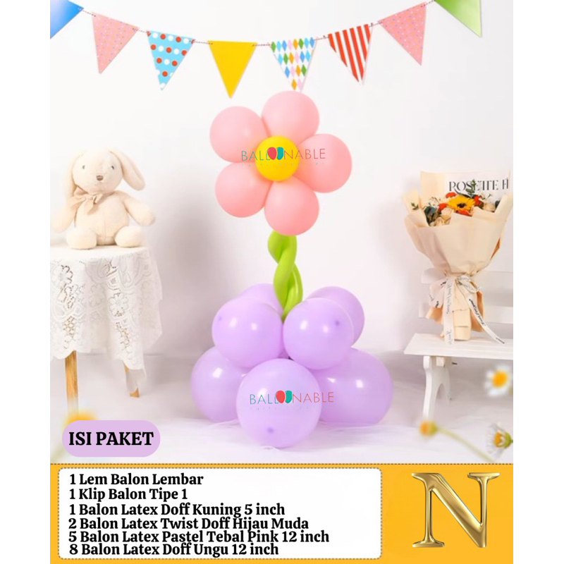 Jual Paket Dekorasi Balon Tema Bunga Daisy Tangkai Pd Shopee