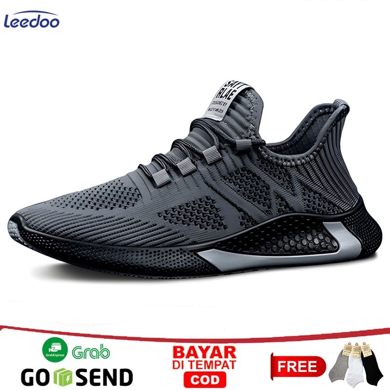 Jual Leedoo Sepatu Sneakers Pria Joging Sepatu Tali Fashion Kasual